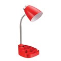 Limelights Gooseneck Organizer Desk Lamp W/iPad Tablet Stand Book Holder, Red LD1002-RED